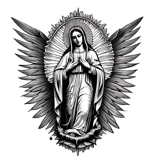 san Jedas and the virgin of guadalupe tattoo design idea