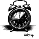 alarm clock that says wake up tattoo design idea