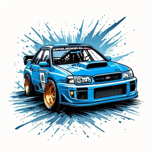 impreza gc8 555 rally car off road subaru blue tattoo design idea
