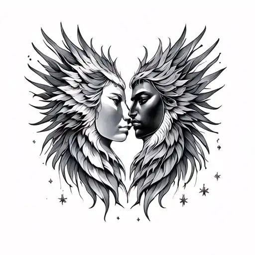 virgo gemini combined together tattoo design idea
