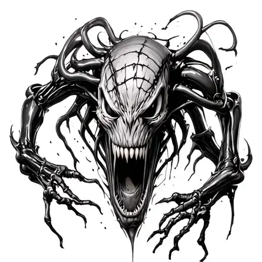 carnage symbiotie goo take over realistic tattoo design idea