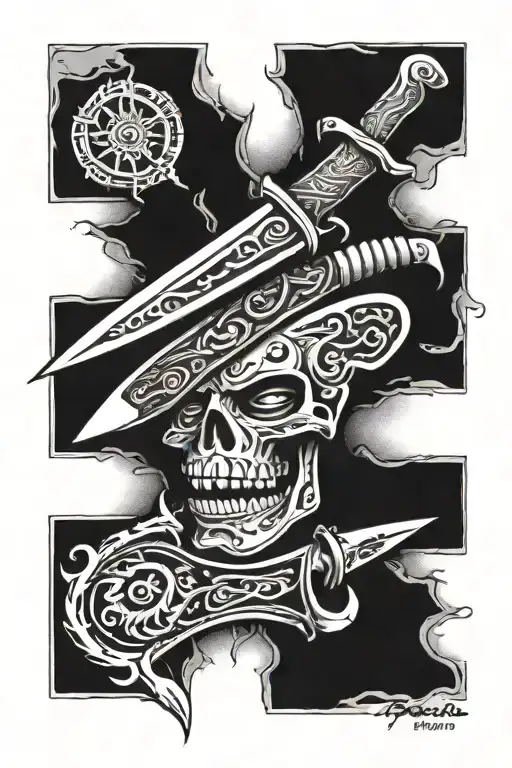 quad knife tattoo tattoo design idea