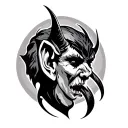 devil whispering ear tattoo design idea