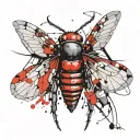 a design of a cicada shedding its exoskeleton, symbolizing rebirth and transformation tattoo design idea