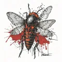 a design of a cicada shedding its exoskeleton, symbolizing rebirth and transformation tattoo design idea