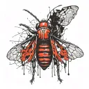 a design of a cicada shedding its exoskeleton, symbolizing rebirth and transformation tattoo design idea