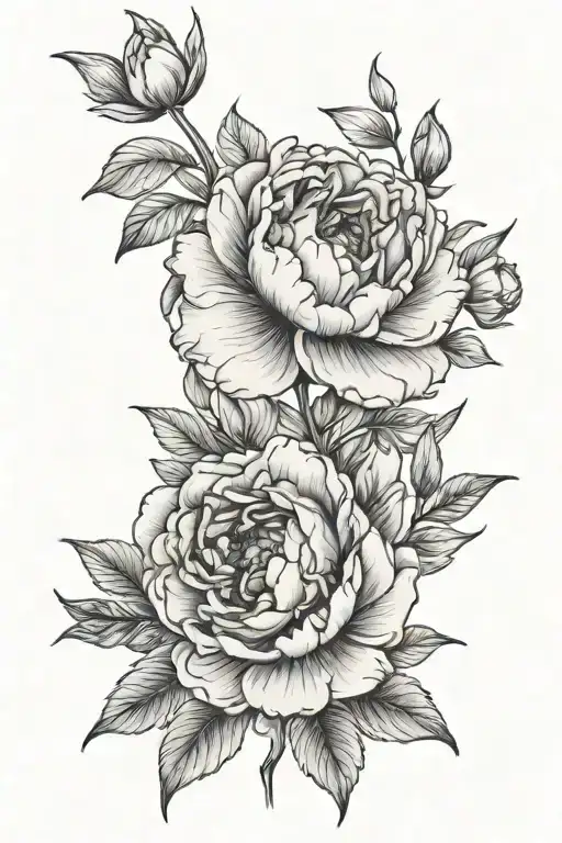 feminine delicate floral peonies with the quote "find someone who grows flowers in the darkest part of you" tattoo design idea