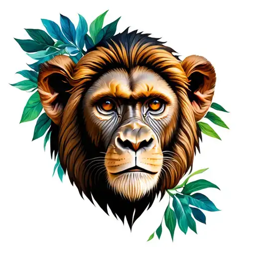 Tattoos de León Corona in the color monkey tattoo design idea