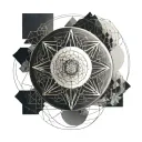 Full moon with slight ink gradient tattoo design idea