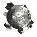 Full moon with slight ink gradient tattoo design idea