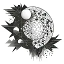 Full moon with slight ink gradient tattoo design idea