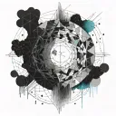 Full moon with slight ink gradient tattoo design idea