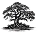 moss covered live oak tree tattoo design idea