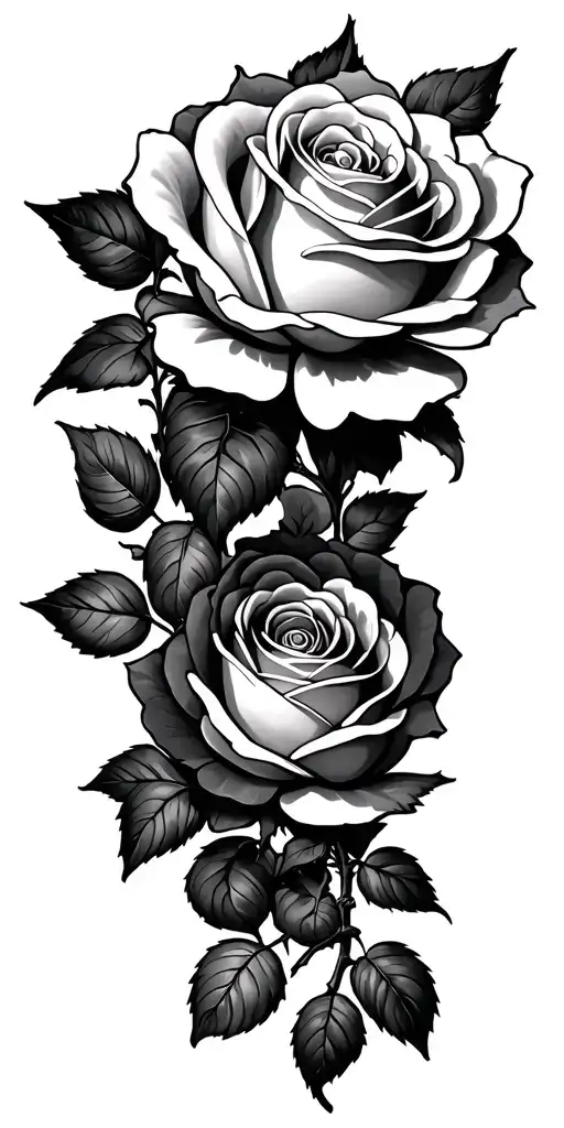 climbing rose intertwined tattoo design idea