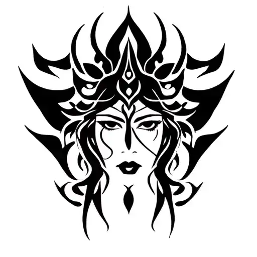 Dark Goddess tattoo design idea