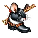 dutch windmill little mouse clogs on tattoo design idea