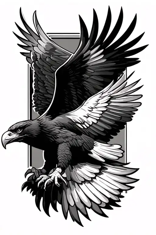 polish eagle soaring tattoo design idea