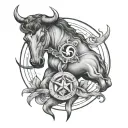 Taurus Sagittarius tattoo design idea