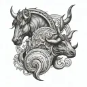 Taurus Sagittarius tattoo design idea