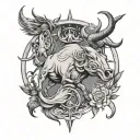 Taurus Sagittarius tattoo design idea