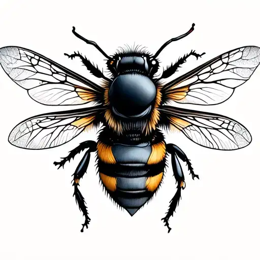 Geometric honeybee tattoo design idea