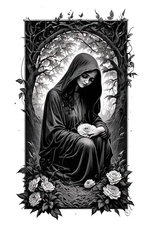 unburying myself from a grave dark tattoo design idea