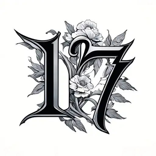 Roman Numeral 17 tattoo design idea