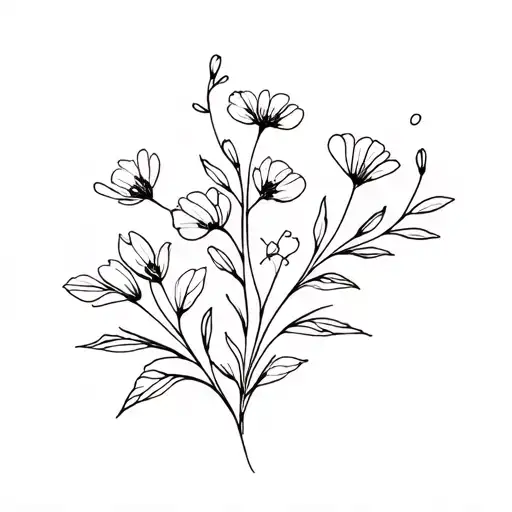 bunch flower blooming tattoo design idea