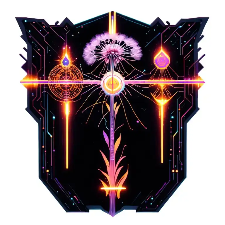 Dandelion flower tattoo design idea