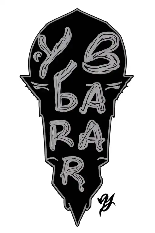 "Ybarra" Texas state outline tattoo design idea