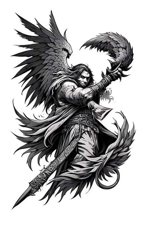 brave fighter soul tattoo design idea