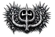 Girly poseidon trident tattoo design idea