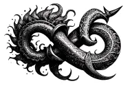 Girly poseidon trident tattoo design idea