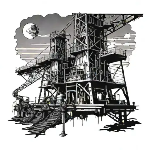 drilling rig drilling rig tattoo design idea