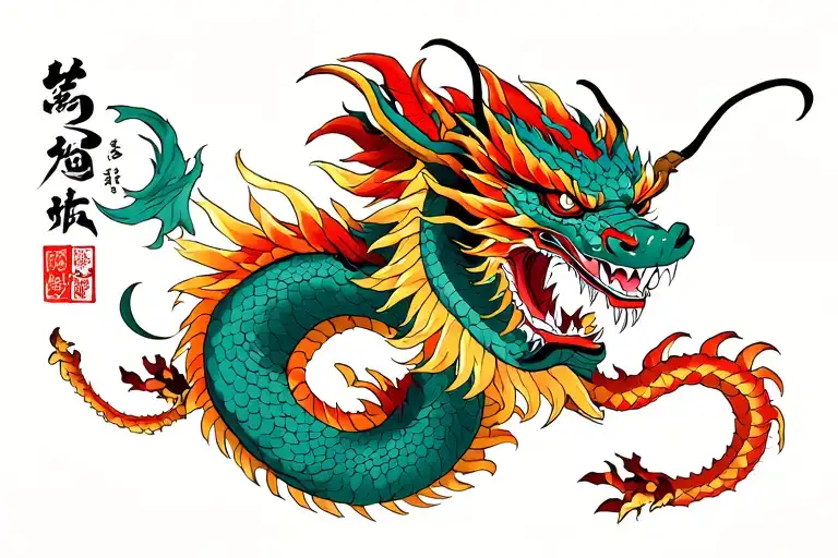 kaido dragon of one piece tattoo design idea