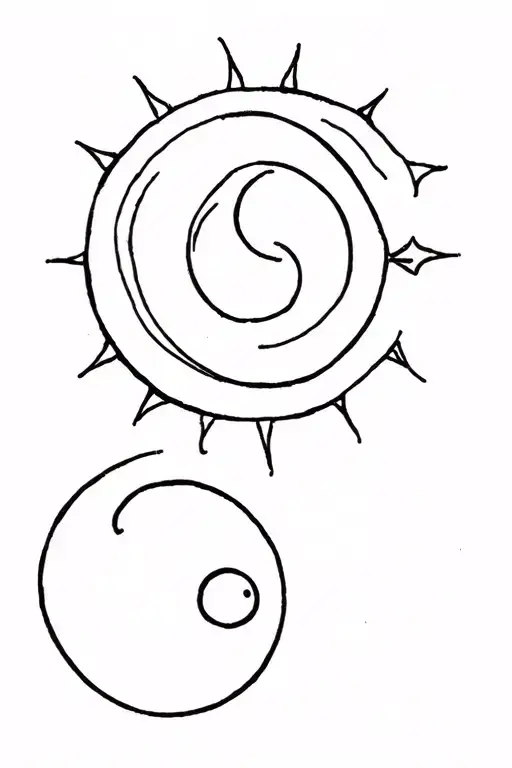 Semicolon Sun and moon tattoo design idea