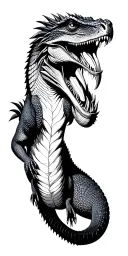 Komodo dragon travelling in a jungle. include vacant spaces for times and dates tattoo design idea