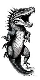 Komodo dragon travelling in a jungle. include vacant spaces for times and dates tattoo design idea