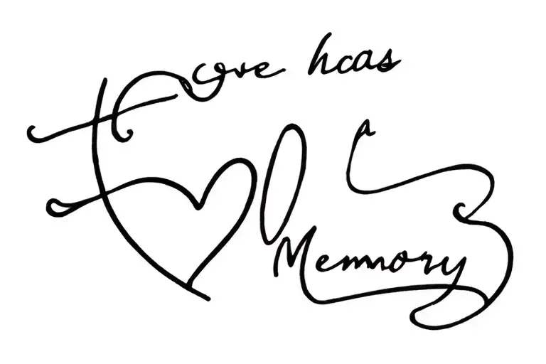 love has a memory tattoo design idea