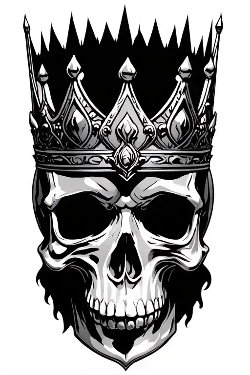 skull king crown tattoo design idea