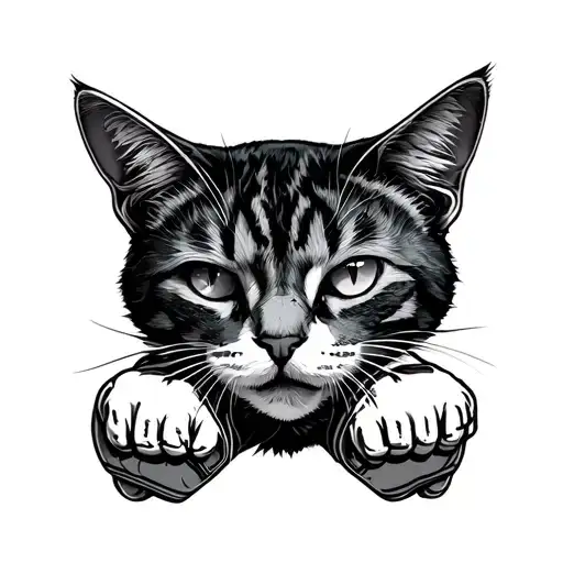 I want a cat with a sand watch a Harley a rush the monument to Iceland's traveler a boxing glove tattoo design idea