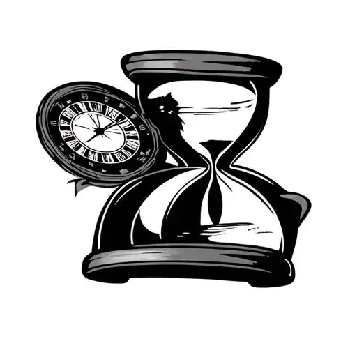 hourglass lone wolf roulette 1989 20-25 cards travel time lost in family, the word one day a plane tattoo design idea