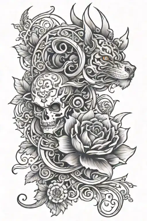 from several tattoo pictures combined into one tattoo sketch stencil tattoo design idea