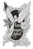  I want to generate the image of a tattoo on the left arm that says [ Angel D ] in cursive font the size of the entire f tattoo design idea