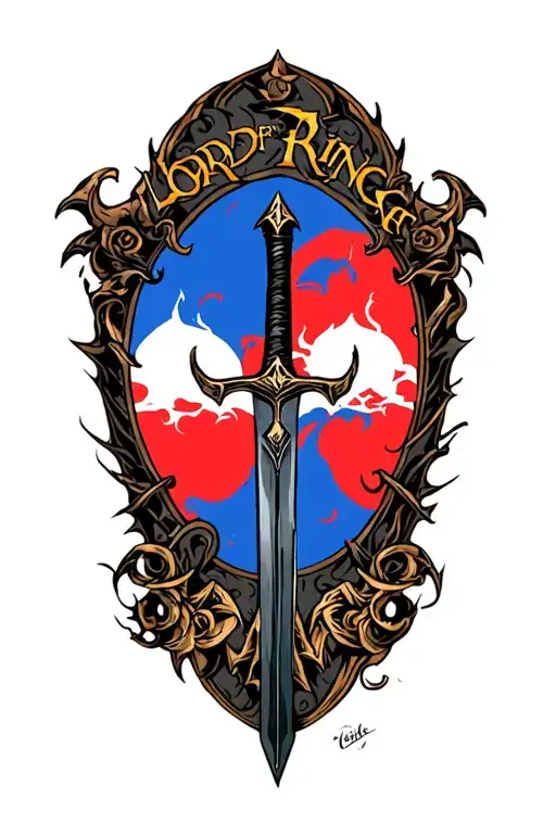 Lord of the Rings Nazgul with a sword tattoo design idea