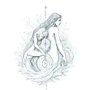 Aquarius and libra Mixed  tattoo design idea