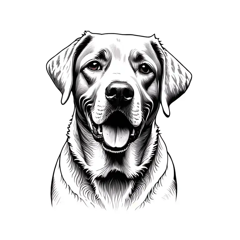 a labrador retriever tattoo design idea