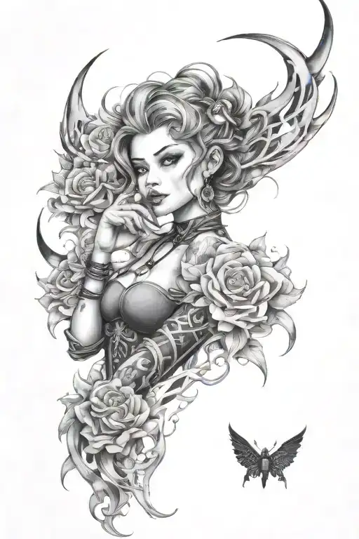 jinx from arcane tattoo design black grey tattoo tattoo design idea