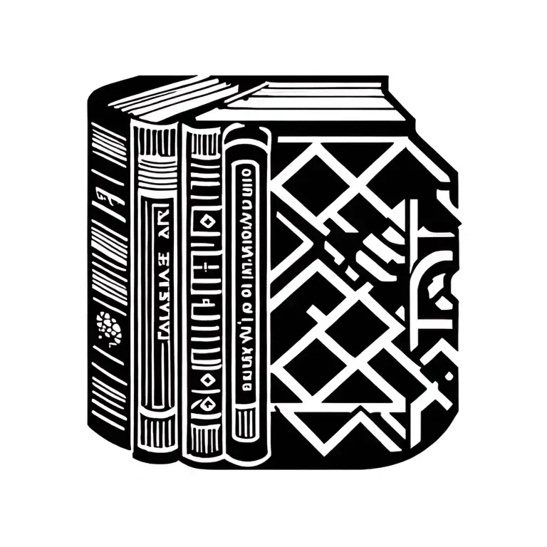 books knowledge tattoo design idea