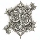 d and j into a m joined together tattoo design idea